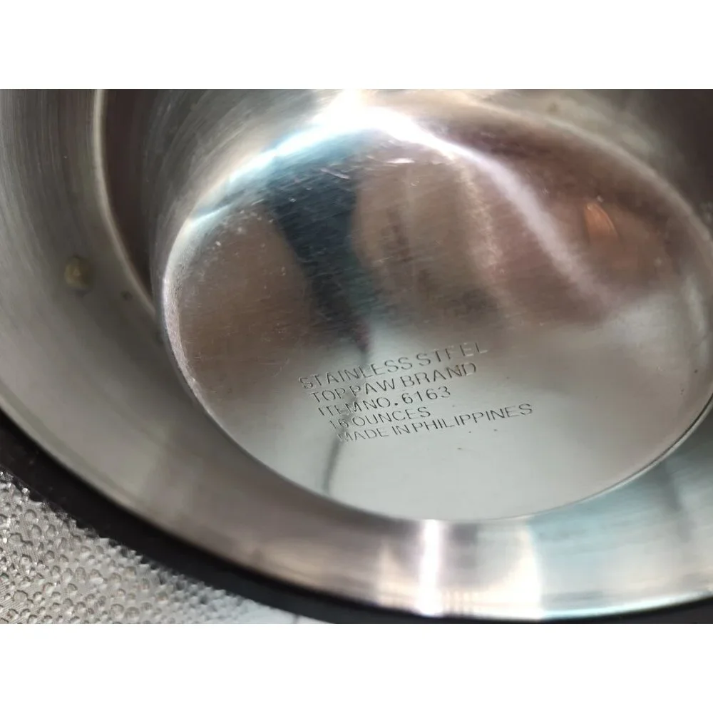 Top Paw Stainless Steel Medium Dog Dishes Wide-based, Non-skid